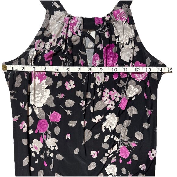 Womens SZ S razor back Floral Print Top tank Fairygrunge Whimsigoth - Picture 3 of 6